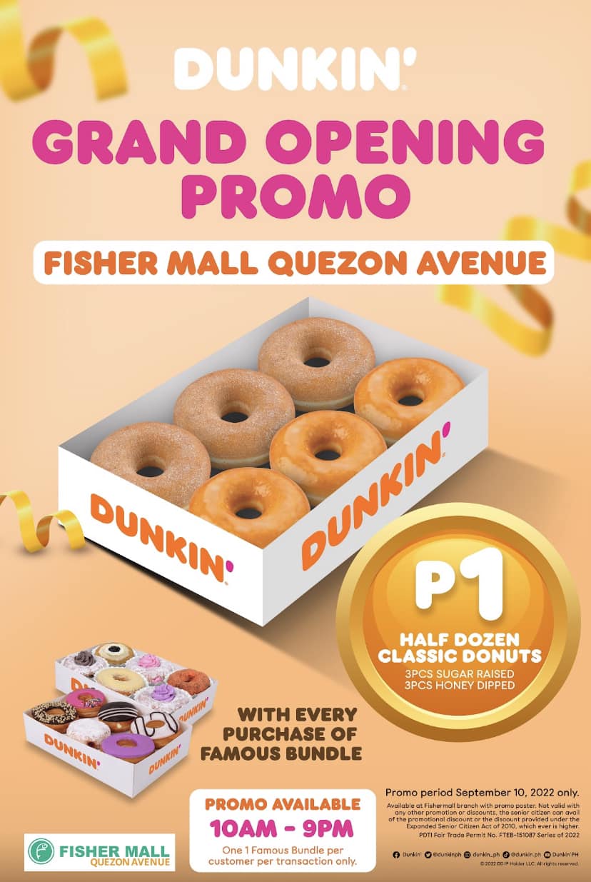 Manila Shopper Dunkin' Fisher Mall QC Grand ReOpening PISO Promo